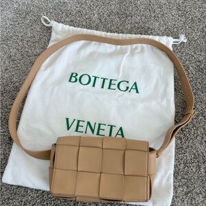 BOTTEGA VENETA Mini Cassette Porridge Woven Leather Belt Bag
